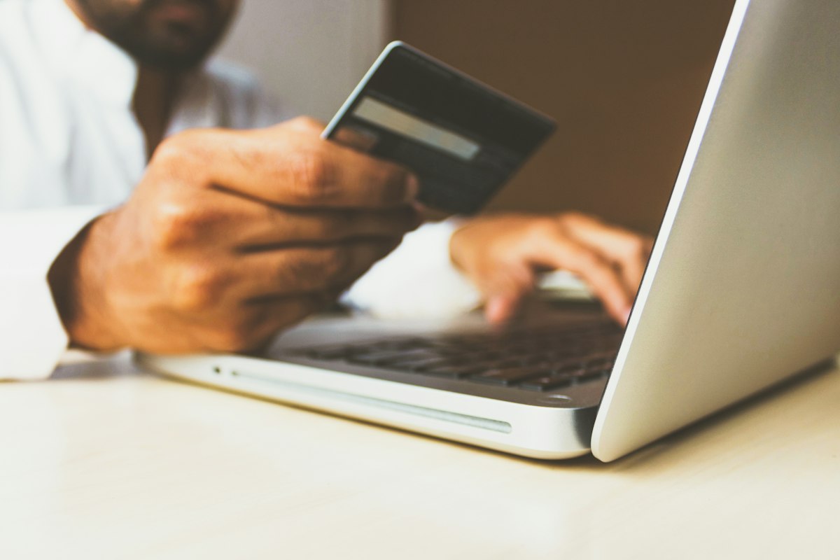 Bank card and keyboard, identity fraud